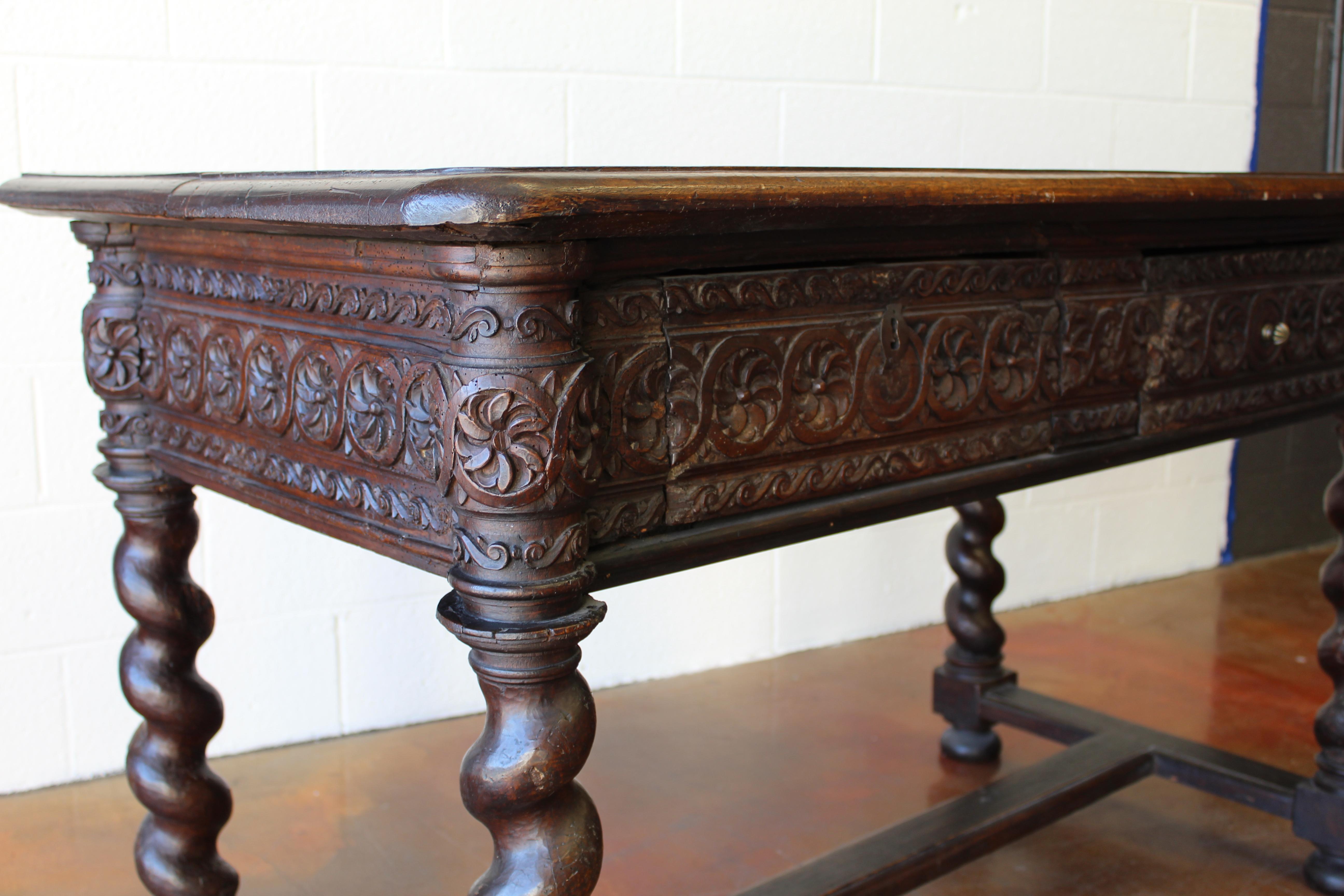 Baroque 17th Century Spanish Library Table For Sale