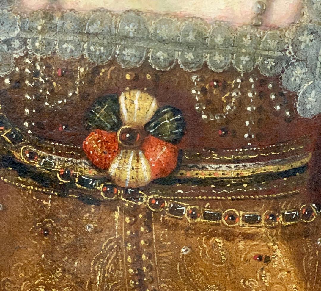 Spanisches Ölgemälde auf Leinwand aus dem 17. Jahrhundert mit der Darstellung einer Königin im Angebot 1
