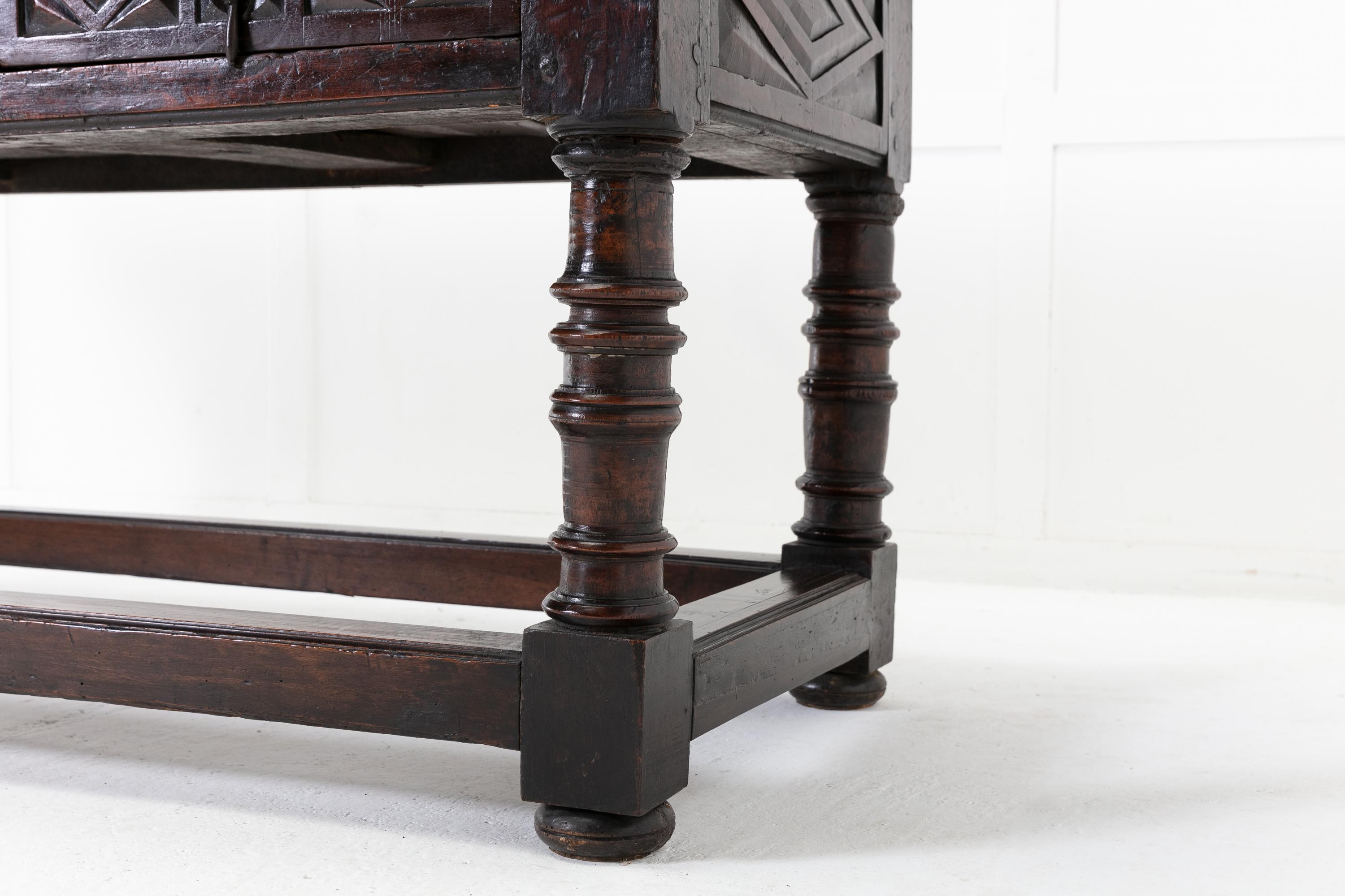 18th Century and Earlier 17th Century Spanish Provincial Carved Walnut Side Table