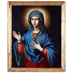 17th Century Spanish School " Virgin Mary "