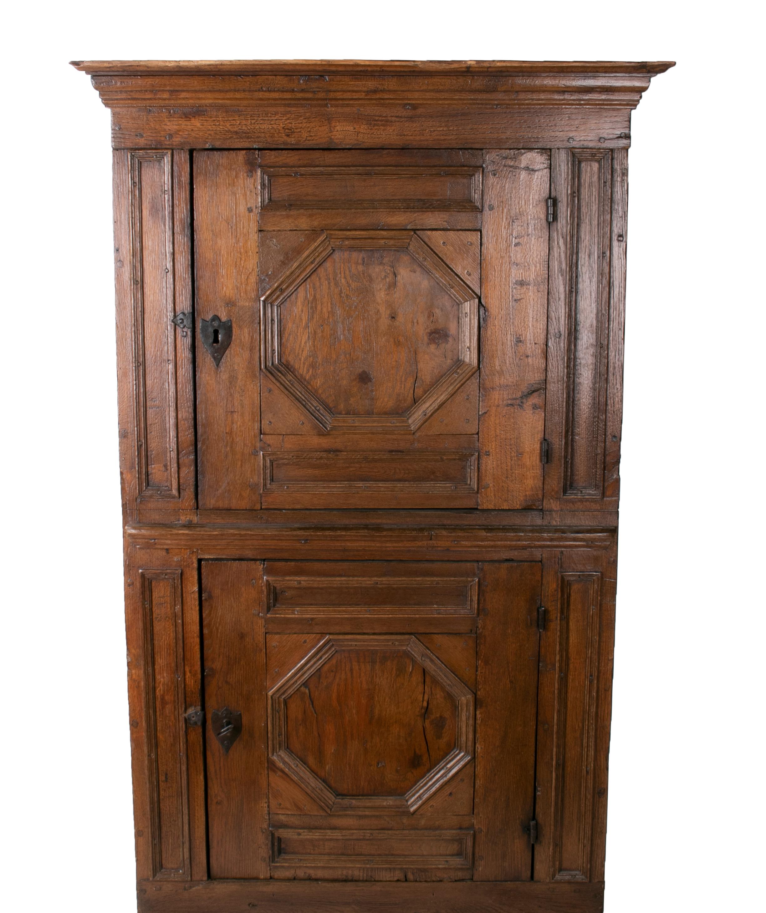 Wood 17th Century Spanish Two-Door Cabinet