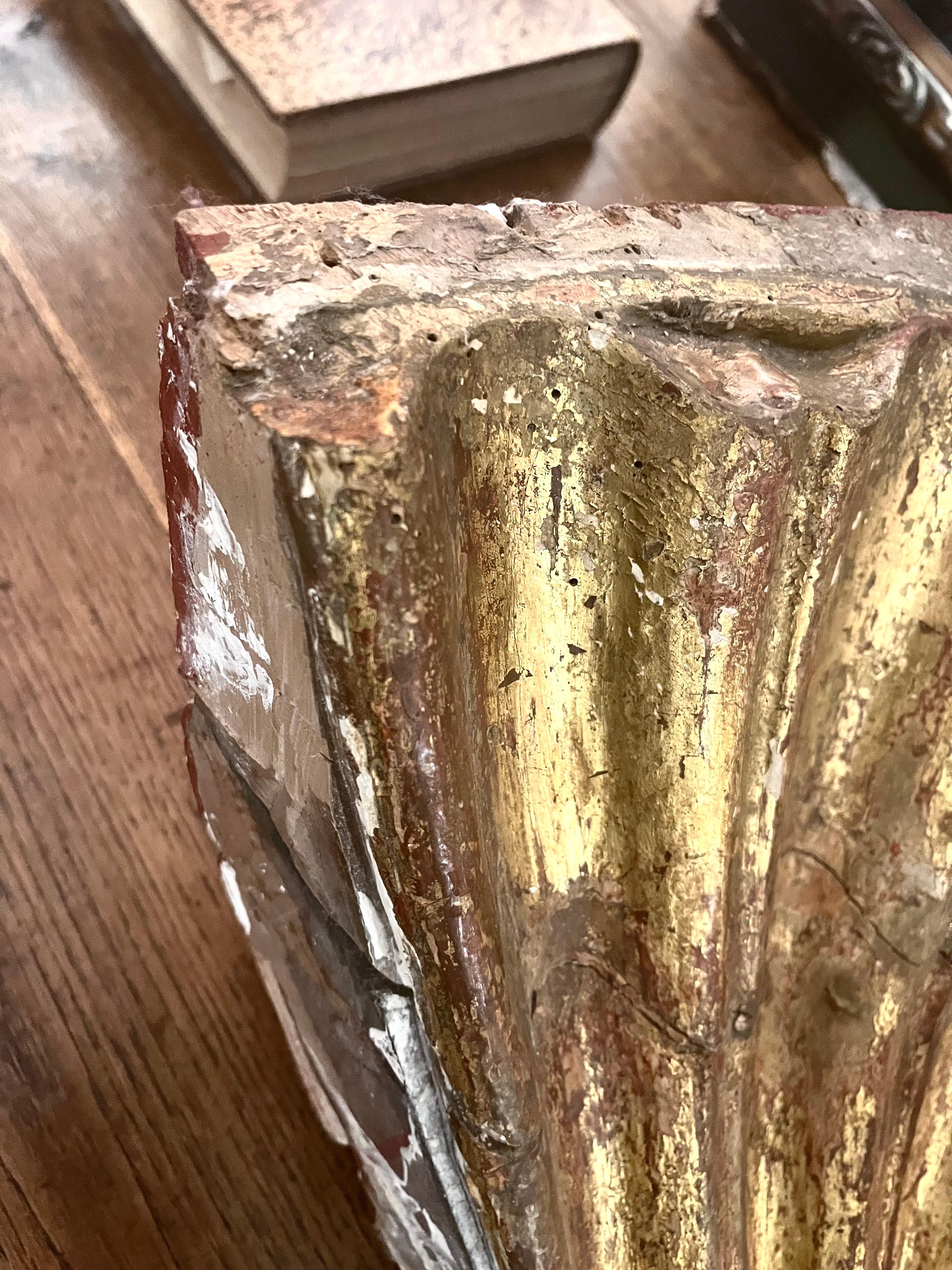 Retablo Nicho Superior Español Siglo XVII Madera Tallada Barroco en venta