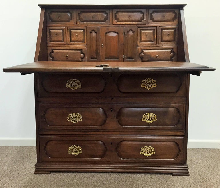 17th Century Spanish Walnut Bureau/Desk, circa 1690, Chest of Drawers