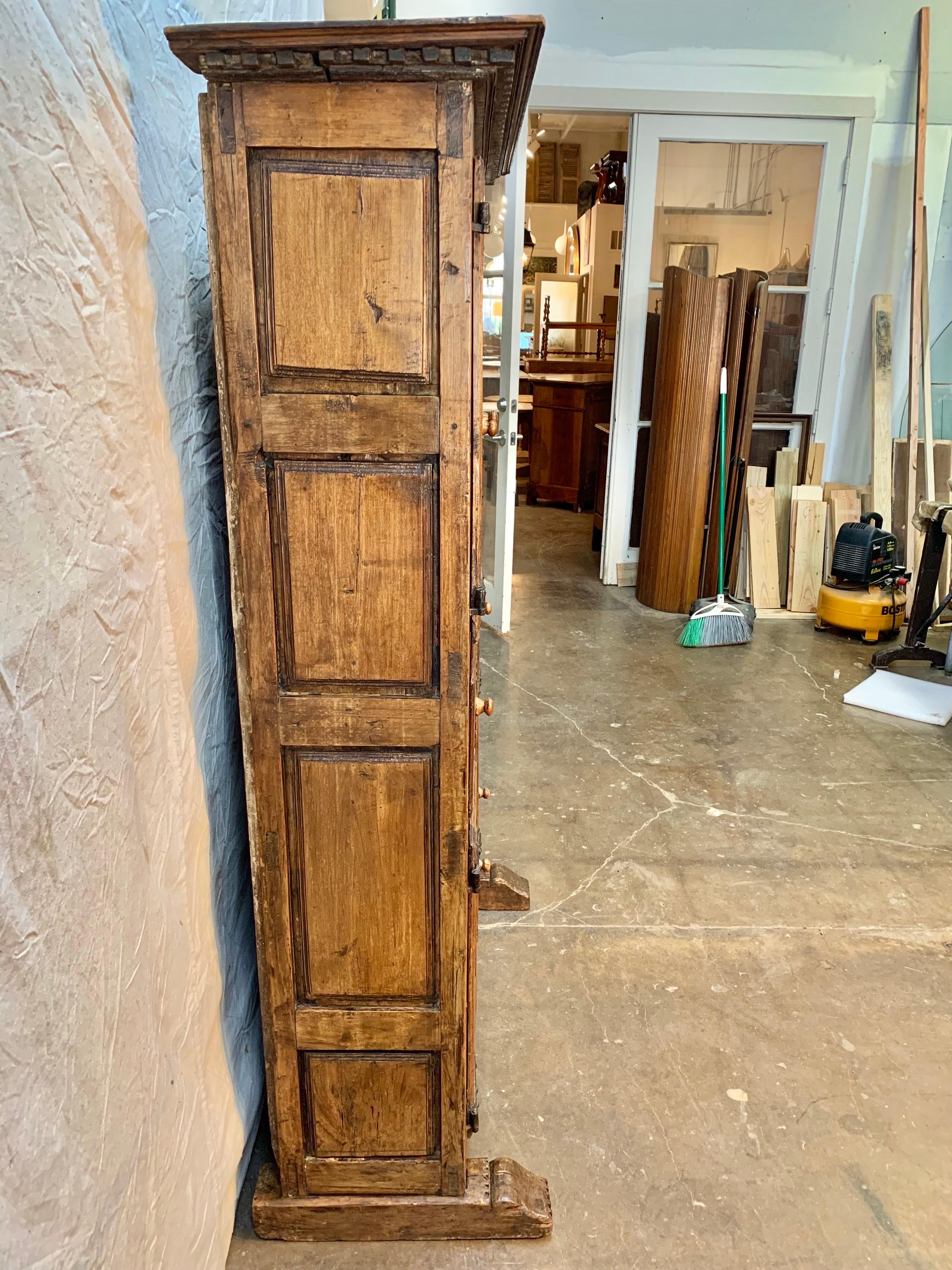 Hand-Carved 17th Century Spanish Walnut Cabinet For Sale