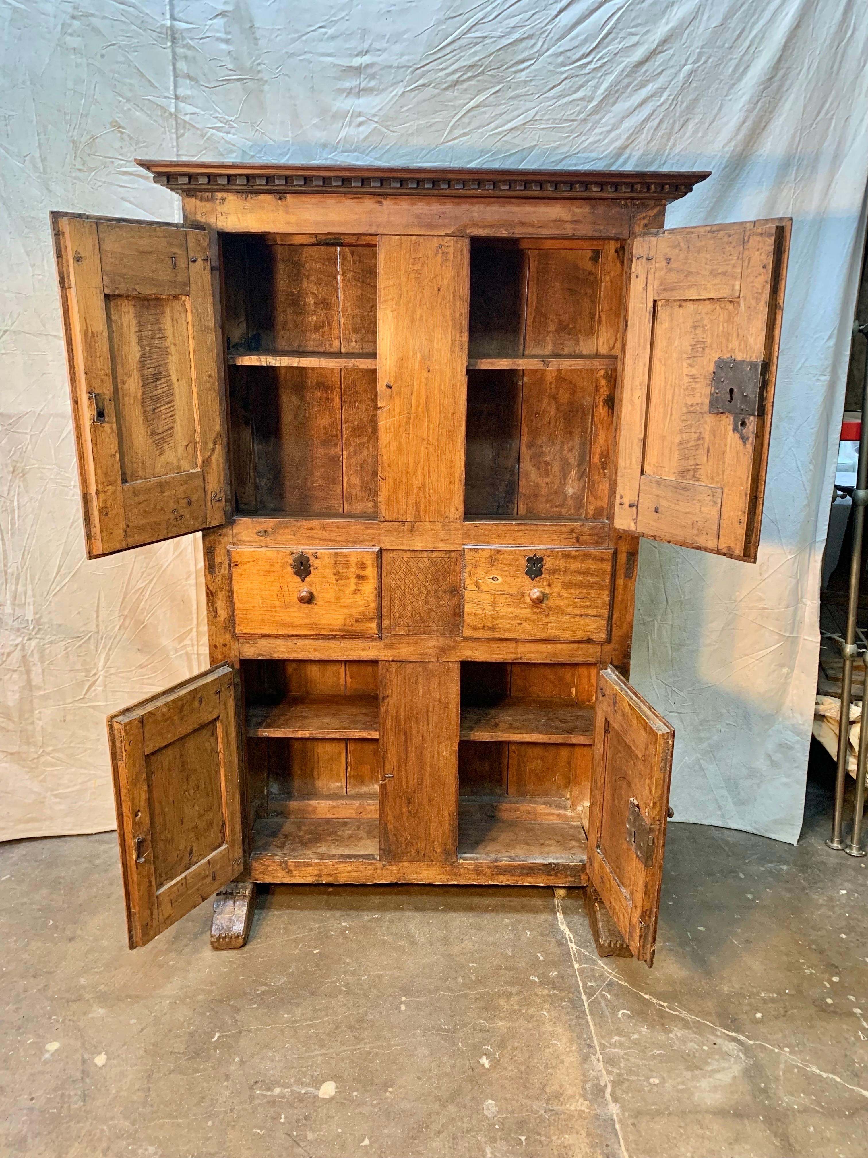 18th Century and Earlier 17th Century Spanish Walnut Cabinet For Sale