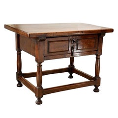 17th Century Spanish Walnut Side Table