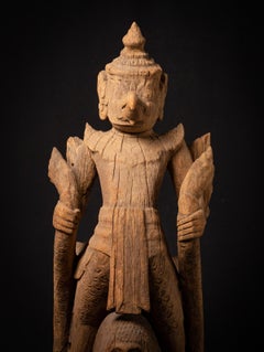 17th century Special and Large Antique Wooden Garuda Statue from Burma