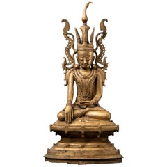 17th century Special antique bronze Burmese Buddha statue from Burma
