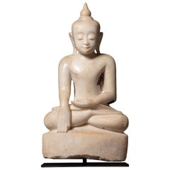 Statua antica speciale del Buddha di Ava, in marmo, risalente al XVII secolo, proveniente dalla Birmania