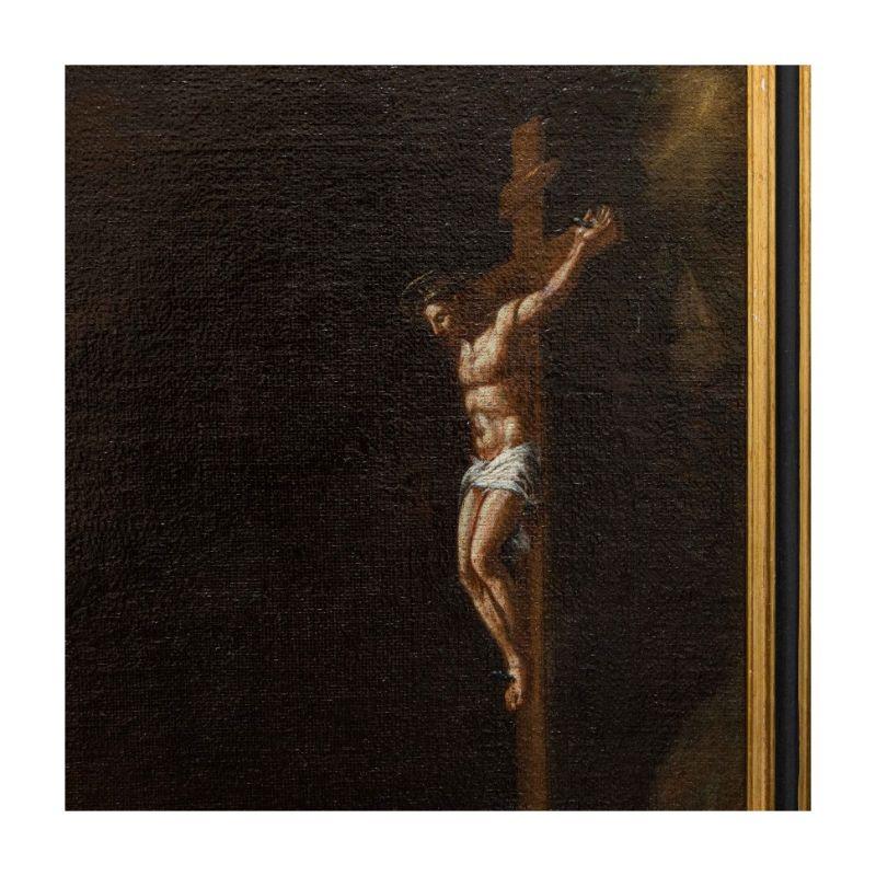 Oiled 17th Century St. Francis in Prayer Emilian School Painting Oil on Canvas
