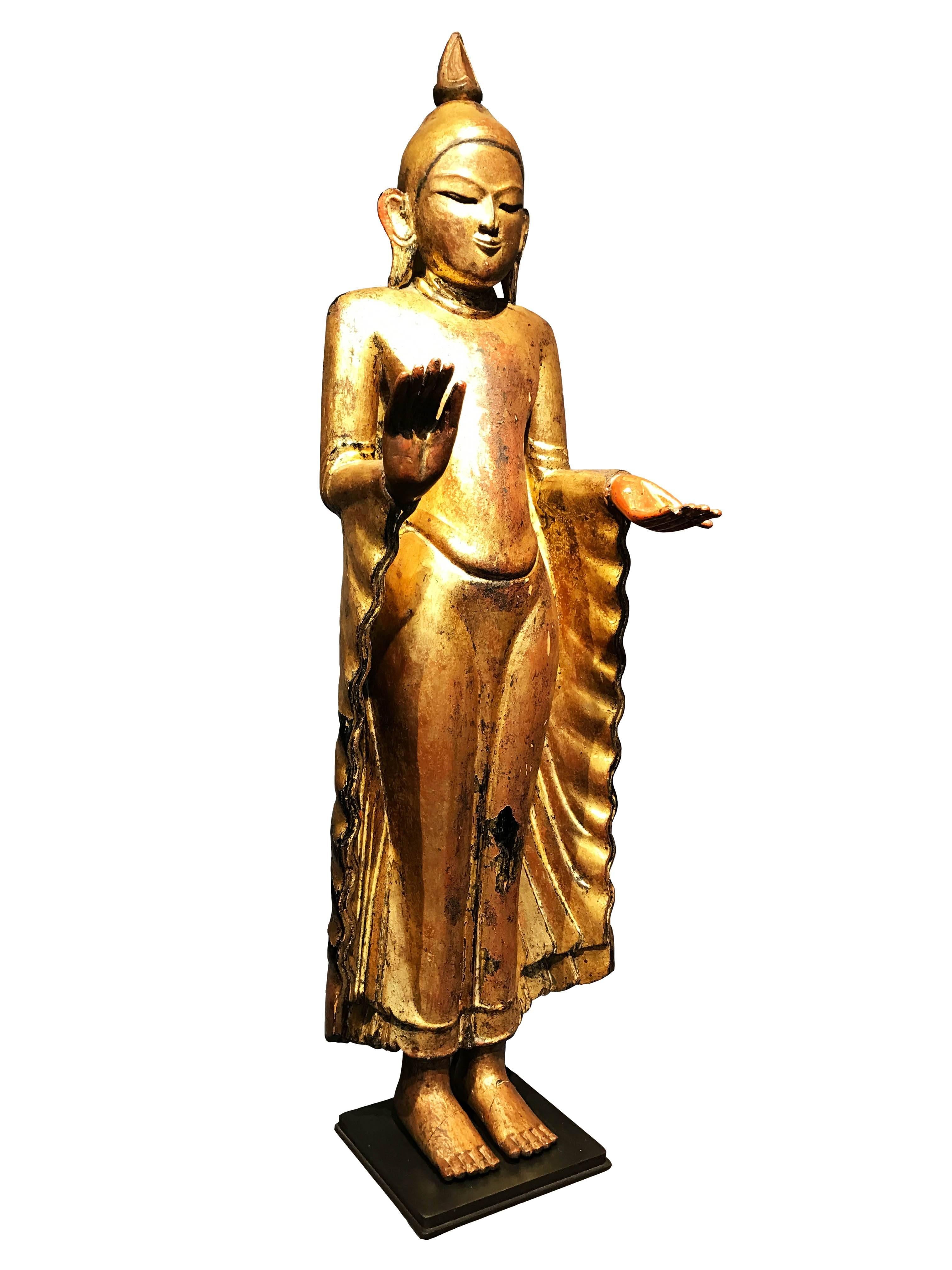 Other 17th Century, Buddha in Abhaya and Varada Mudra, Ava Period, Burma For Sale