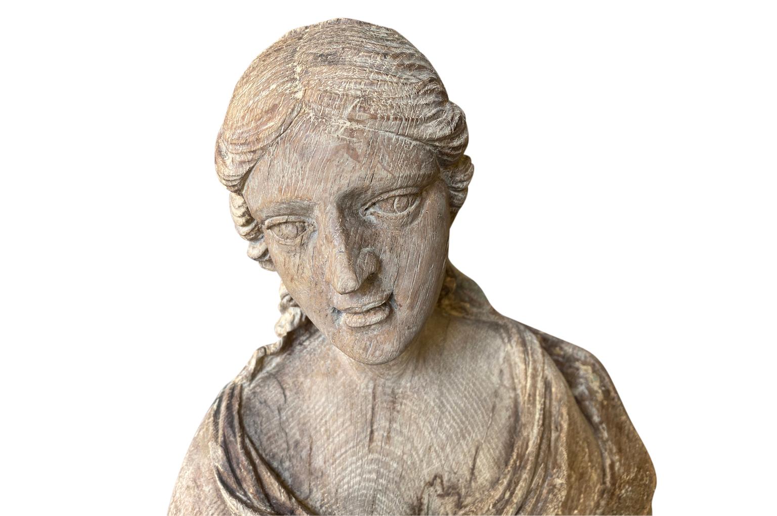 17th Century Statue of a Maiden For Sale 5