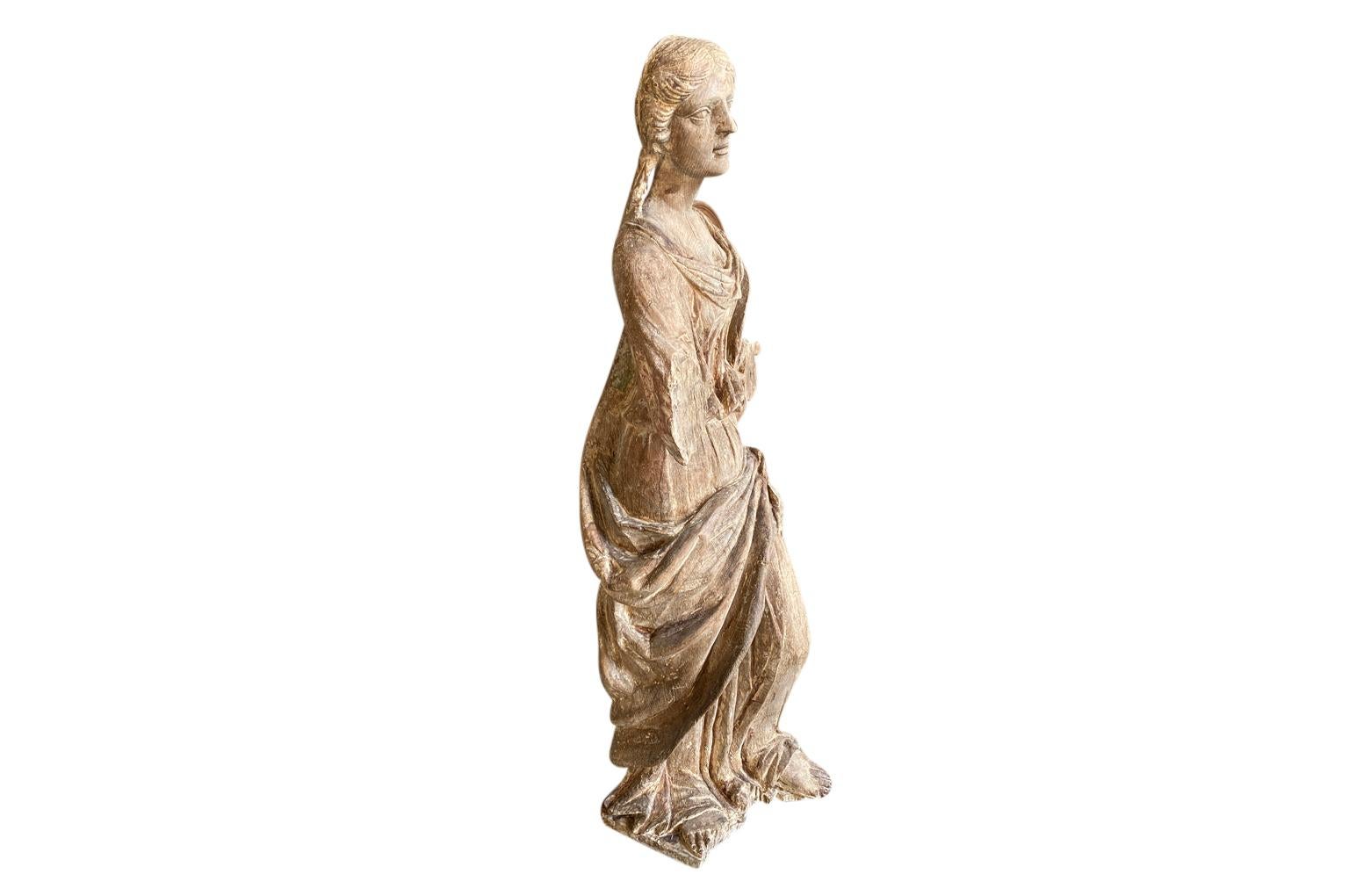 French 17th Century Statue of a Maiden For Sale