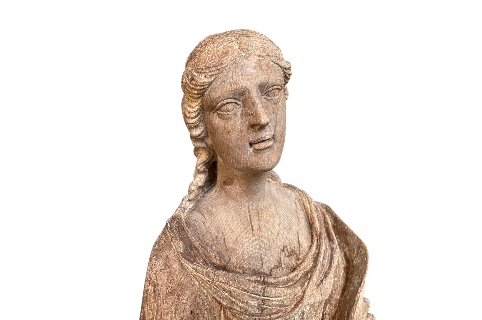 17th Century Statue of a Maiden In Good Condition For Sale In Atlanta, GA