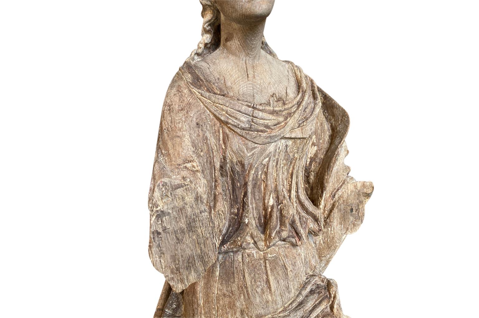 18th Century and Earlier 17th Century Statue of a Maiden For Sale