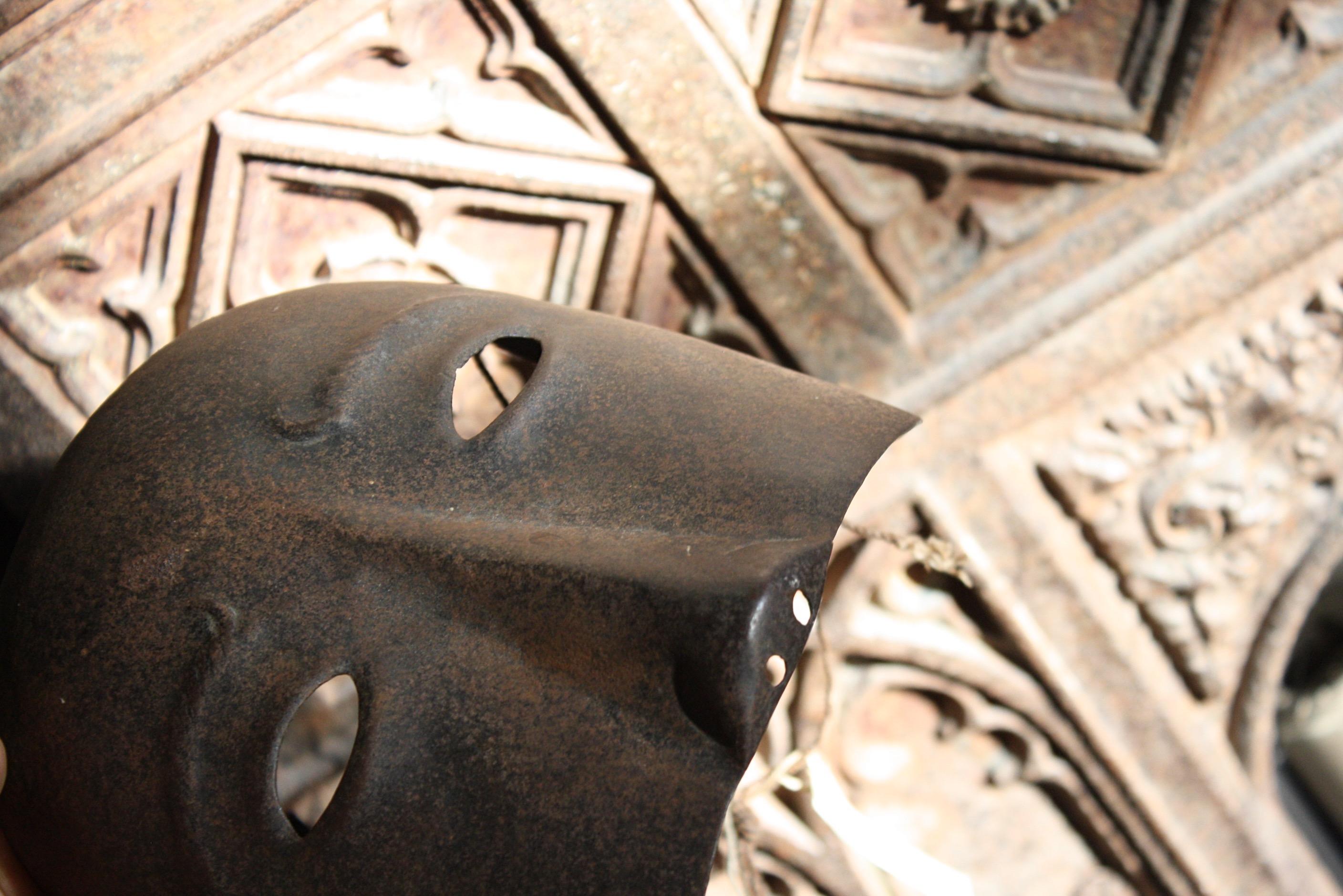 European 17th Century Steel Hangman's Executioners Mask Macabre Curio Memento Mori