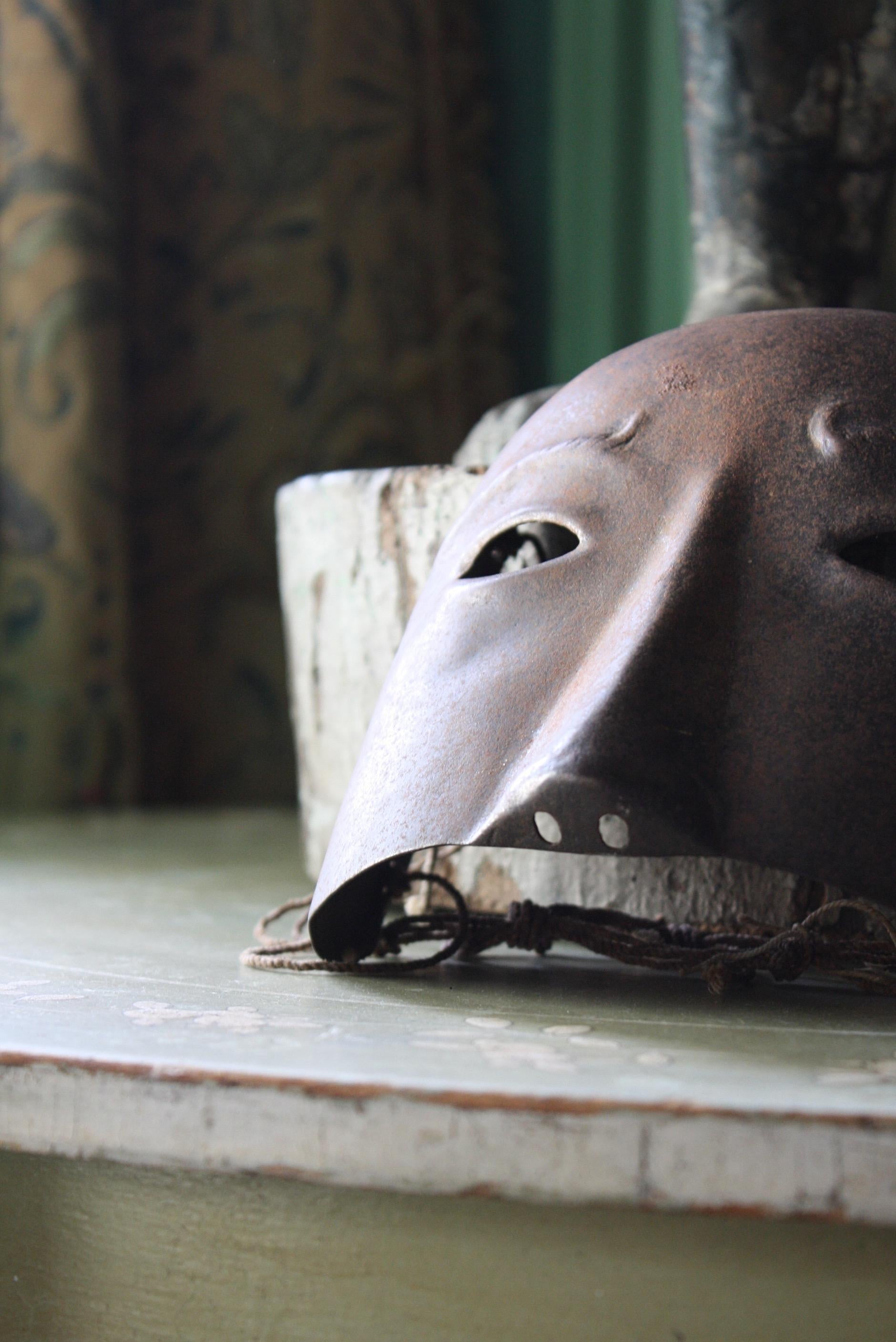 17th Century Steel Hangman's Executioners Mask Macabre Curio Memento Mori In Good Condition In Lowestoft, GB