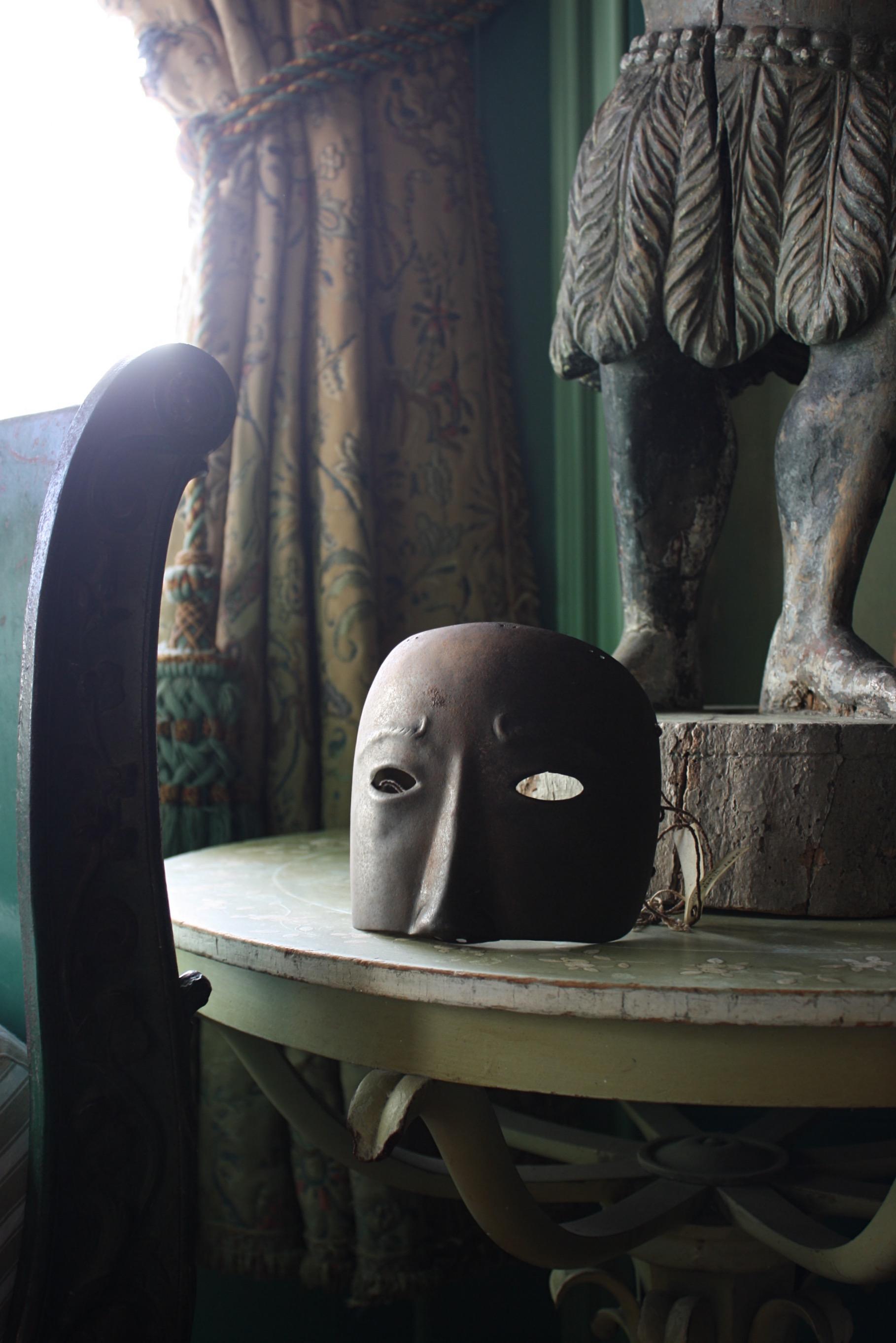 18th Century and Earlier 17th Century Steel Hangman's Executioners Mask Macabre Curio Memento Mori