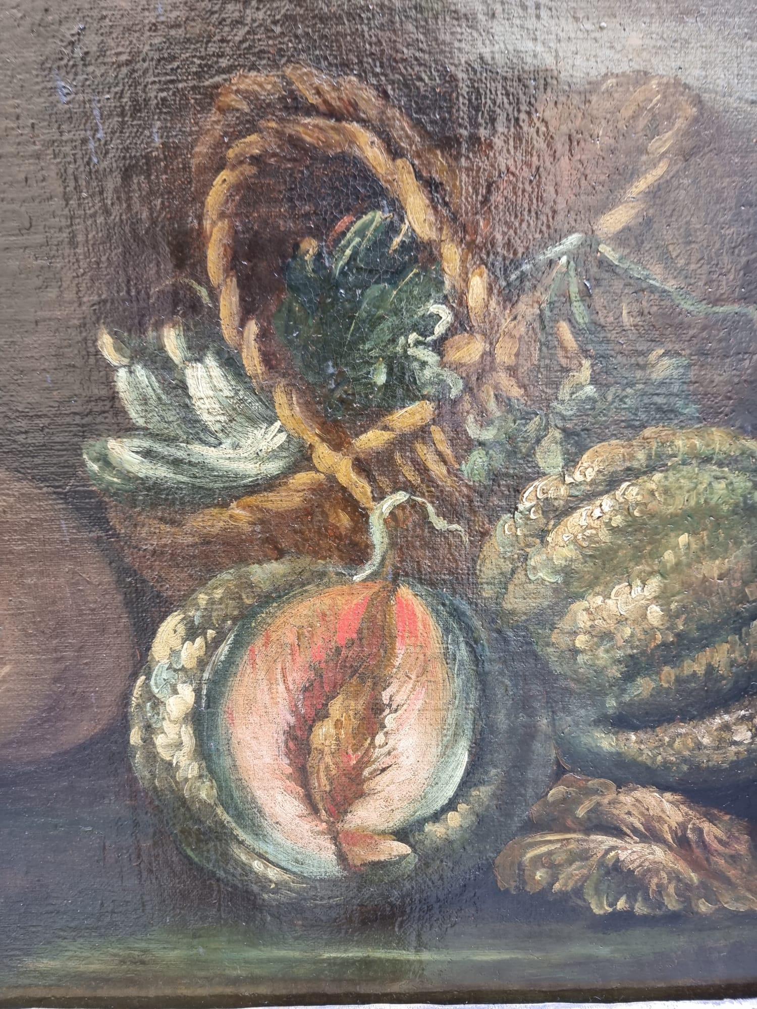 Italian 17th Century Still Life Oil Painting On Canvas For Sale