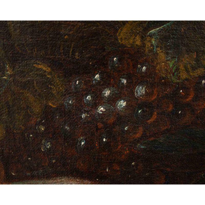 Toile Nature morte du 17ème siècle avec fruits Peinture à l'huile sur toile de Paoletti en vente