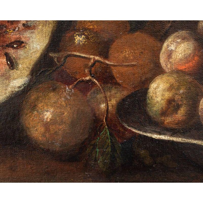 17th Century Still Life with Fruits Painting Oil on Canvas by Paoletti 1