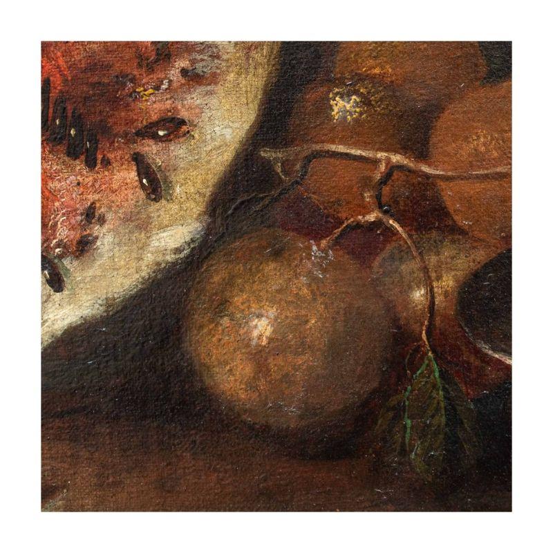 17th Century Still Life with Fruits Painting Oil on Canvas by Paoletti For Sale 2