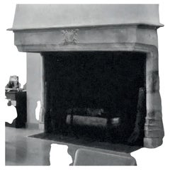 17th Century Stone Mantel, Gothic Design, Monumental Fireplace Element
