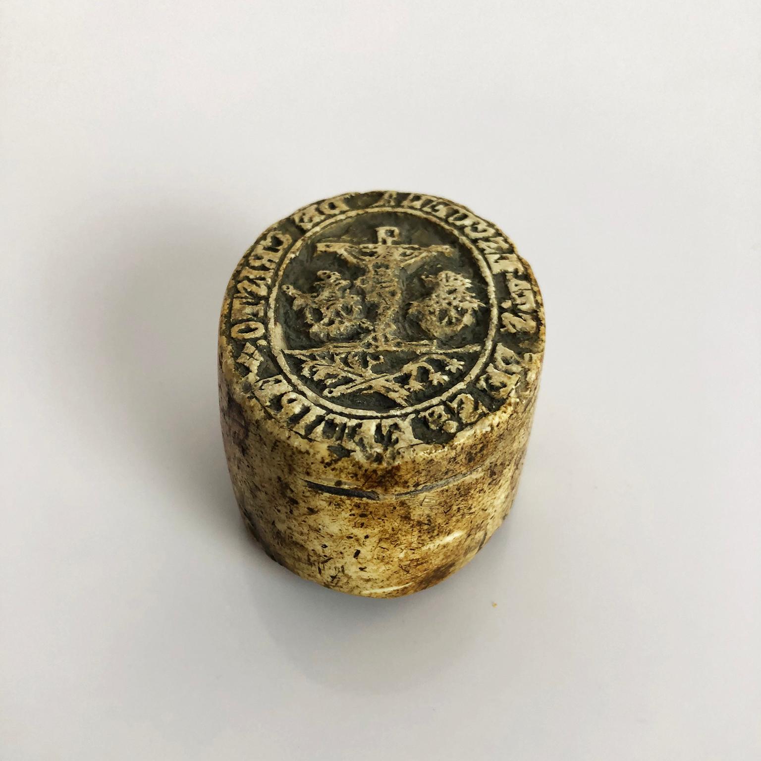 We offer this rare 17th century stone seal used to stamp Christian books.