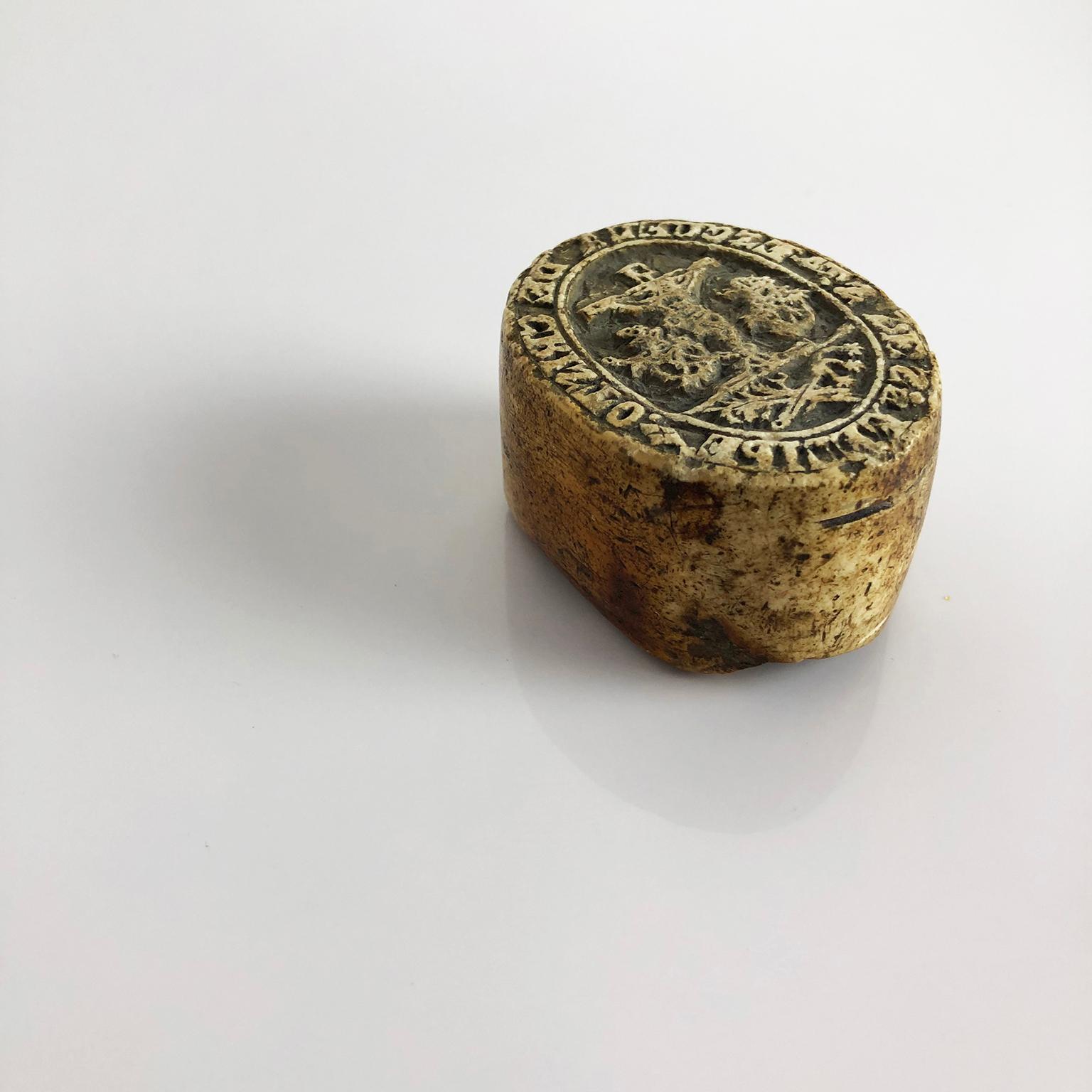 Spanish Colonial 17th Century Stone Seal for Christian Books