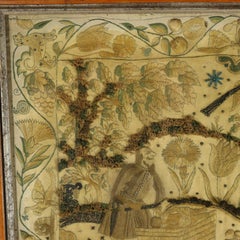 17th Century Stumpwork Picture Depicting The Binding of Isaac