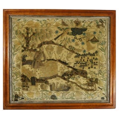 17th Century Stumpwork Picture Depicting The Binding of Isaac