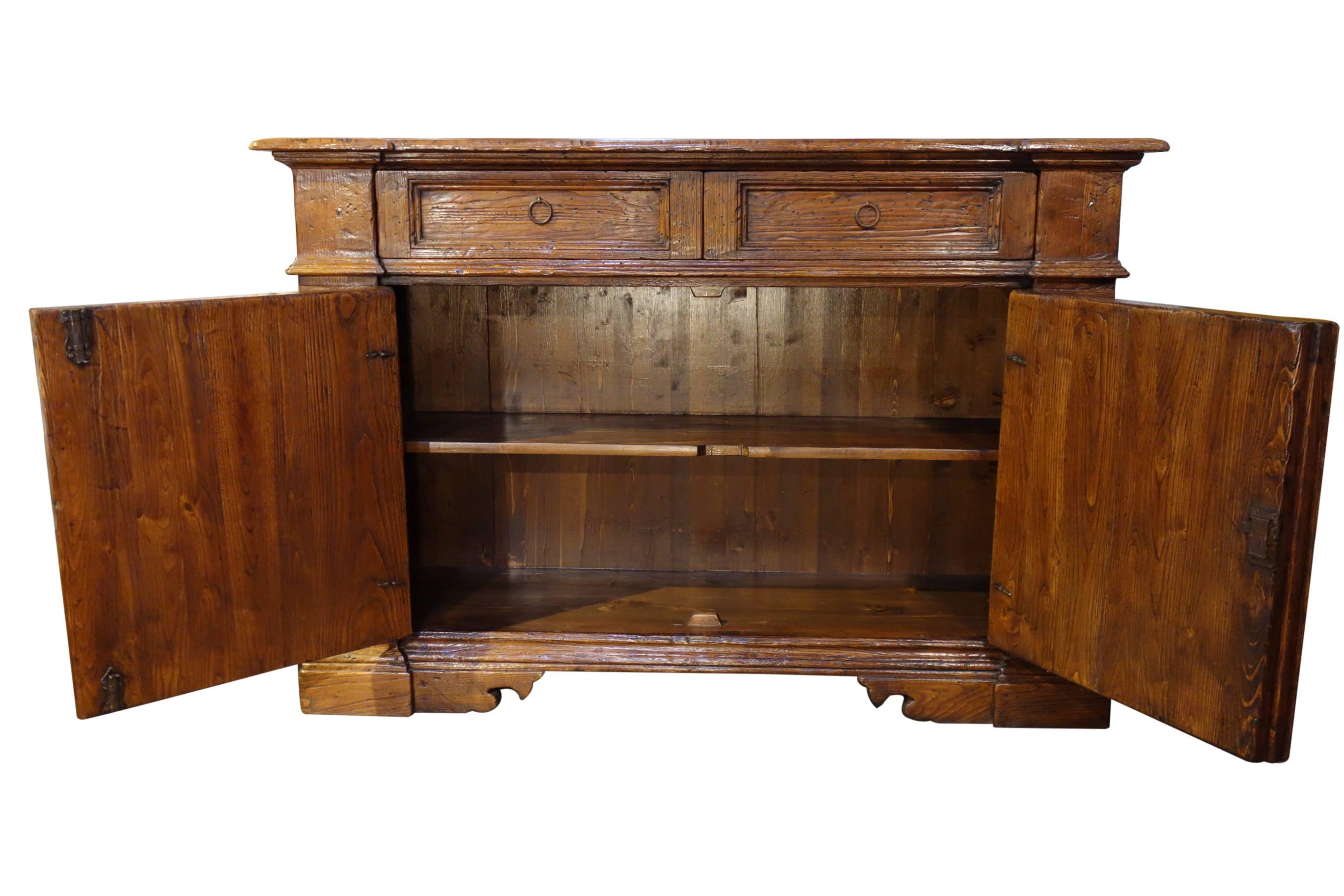 Italian 17th C Style AREZZO Rustic Old Chestnut Credenza Size & Finish Options to order For Sale