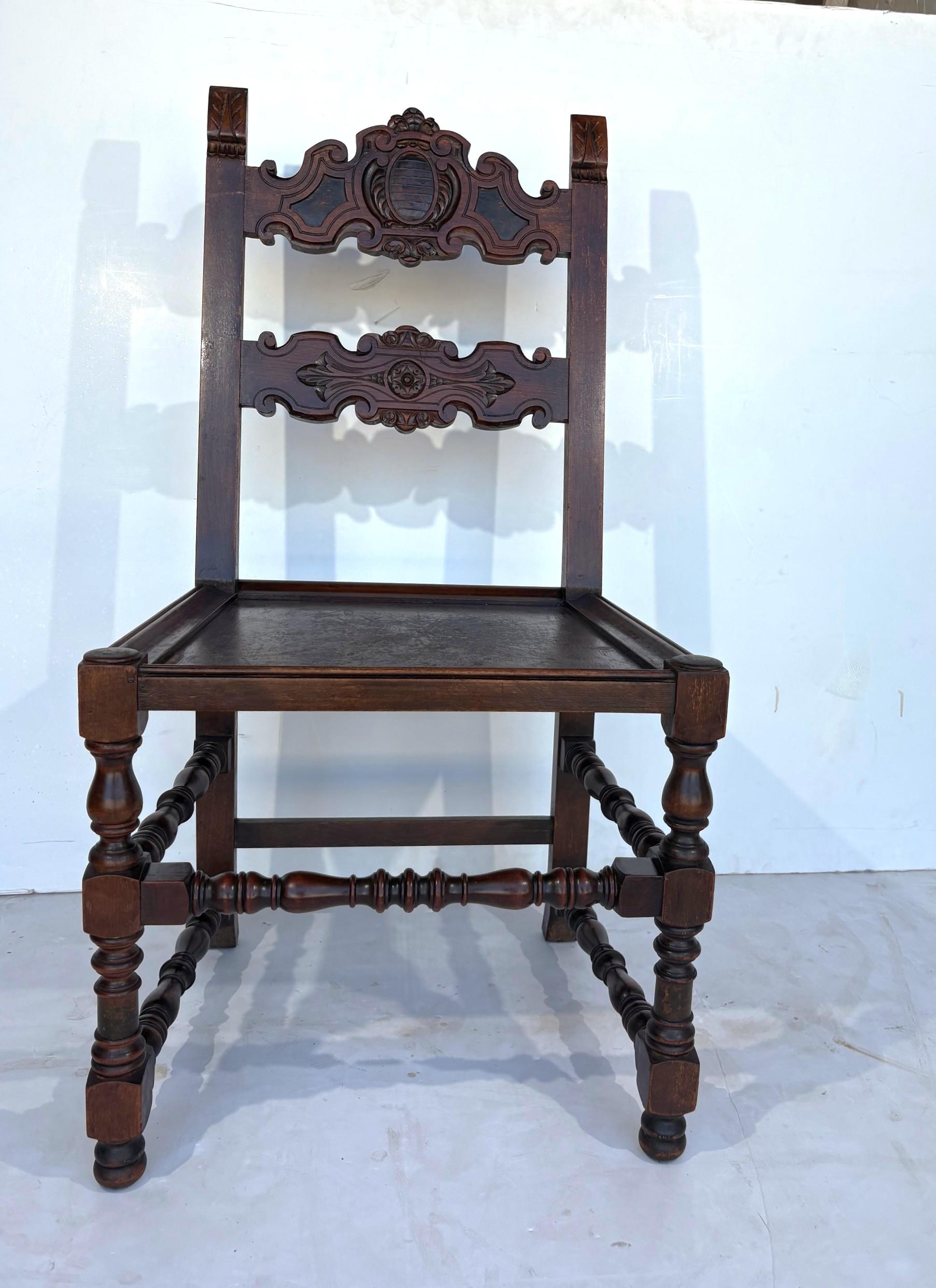 17th Century Style Dining Chairs - Set 6 In Good Condition For Sale In Pomona, CA