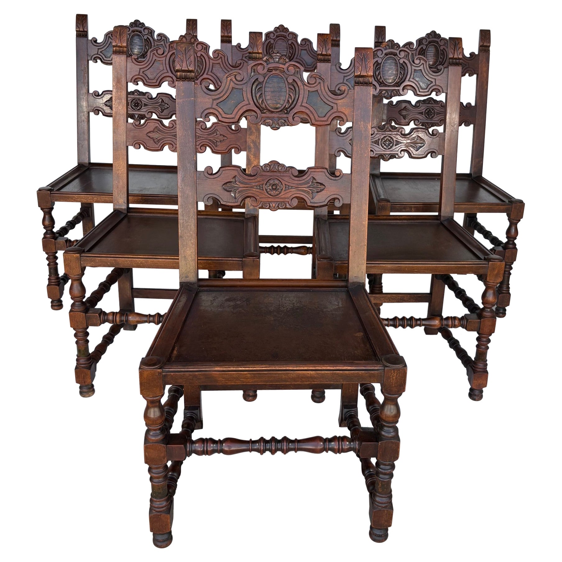 17th Century Style Dining Chairs - Set 6 For Sale