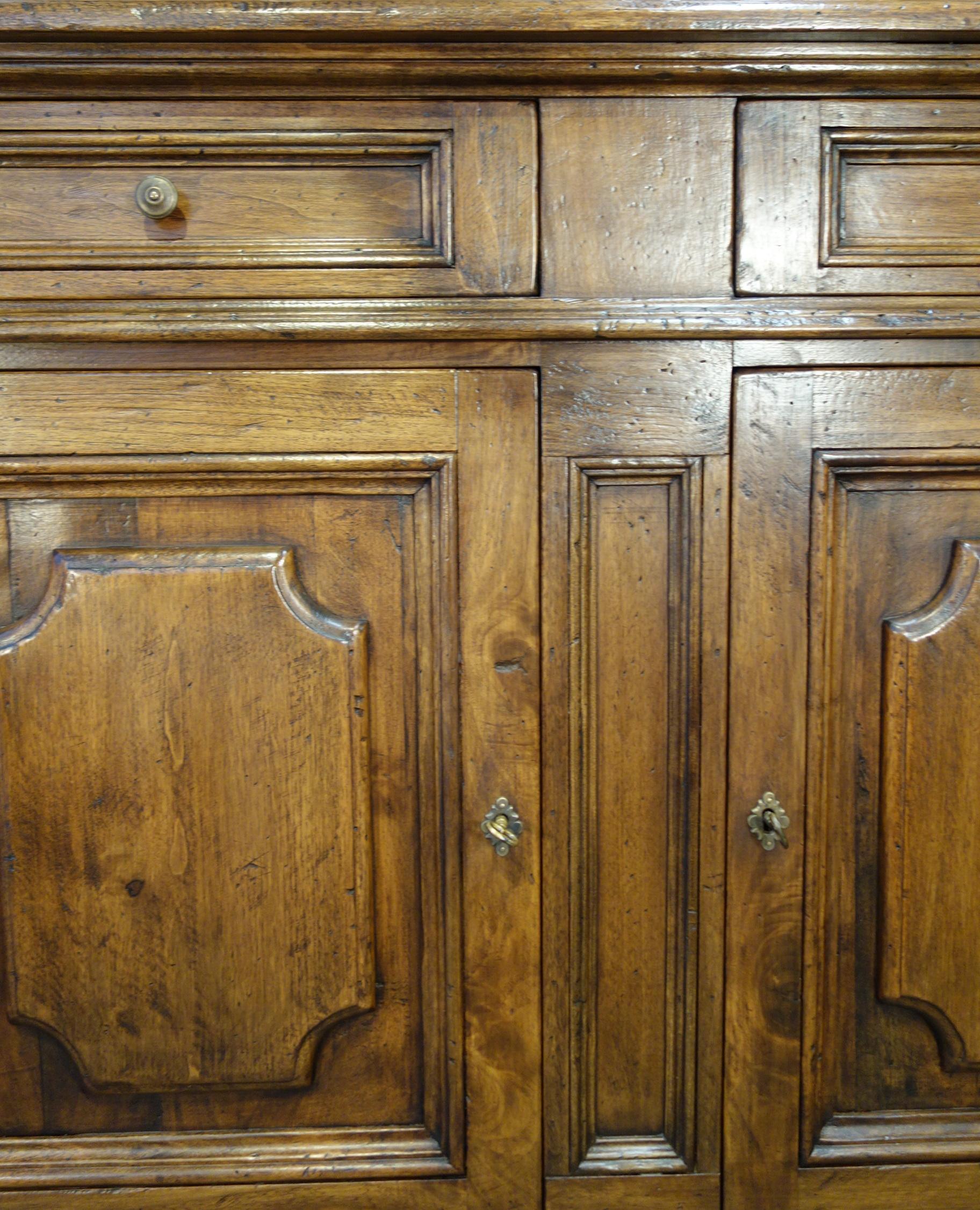 17th C Style Firenze Classic Old Walnut Credenza Custom Cabinet Line to order In New Condition For Sale In Encinitas, CA