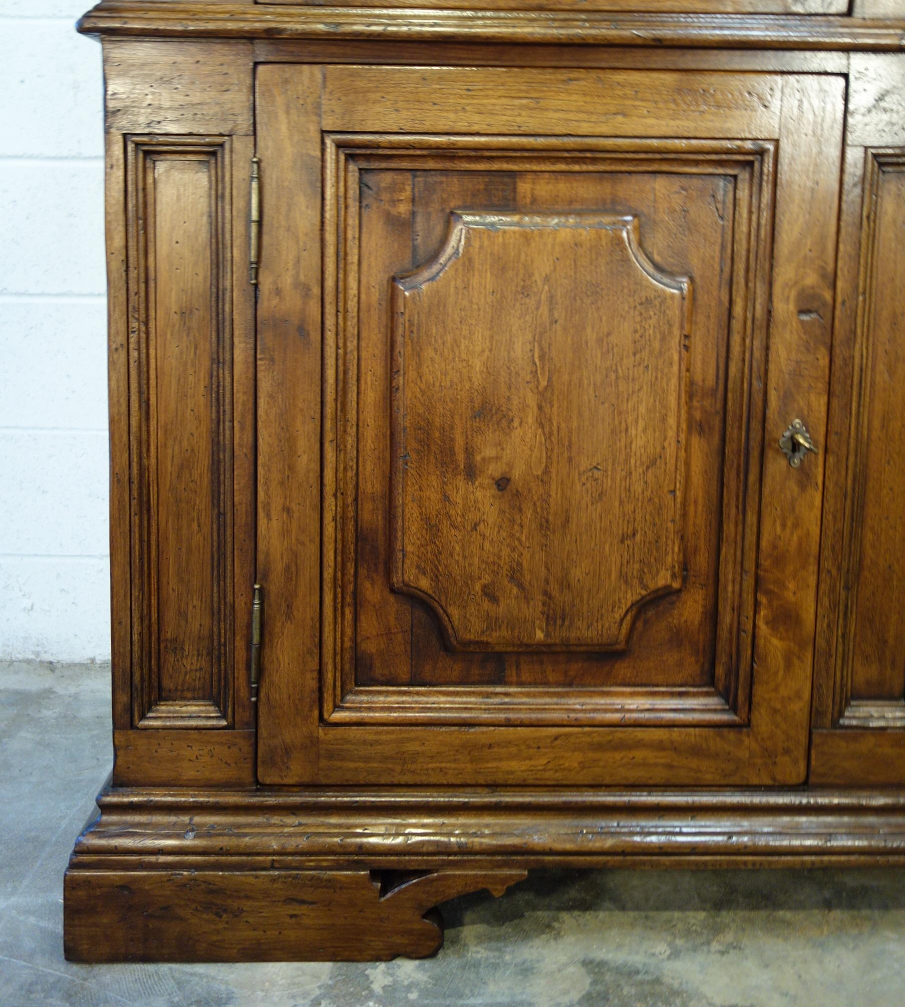 Contemporary 17th C Style Firenze Classic Old Walnut Credenza Custom Cabinet Line to order For Sale