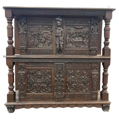 Used 17th Century Style Flemish Court Cupboard