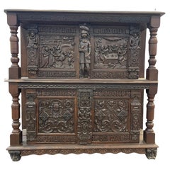 Antique 17th Century Style Flemish Court Cupboard