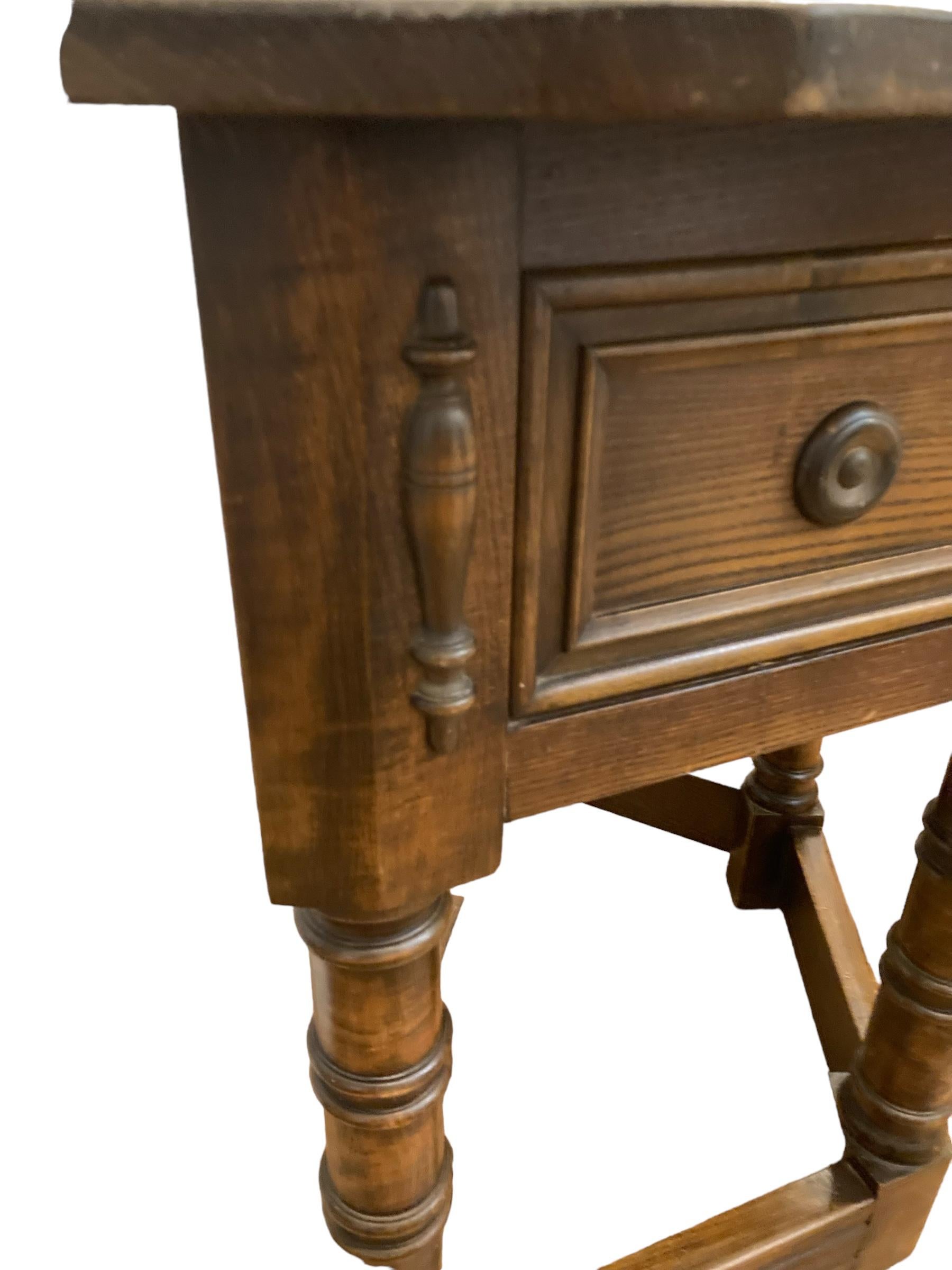 20th Century 17th Century Style Gothic Looking Oak Credence Side Hall Table For Sale