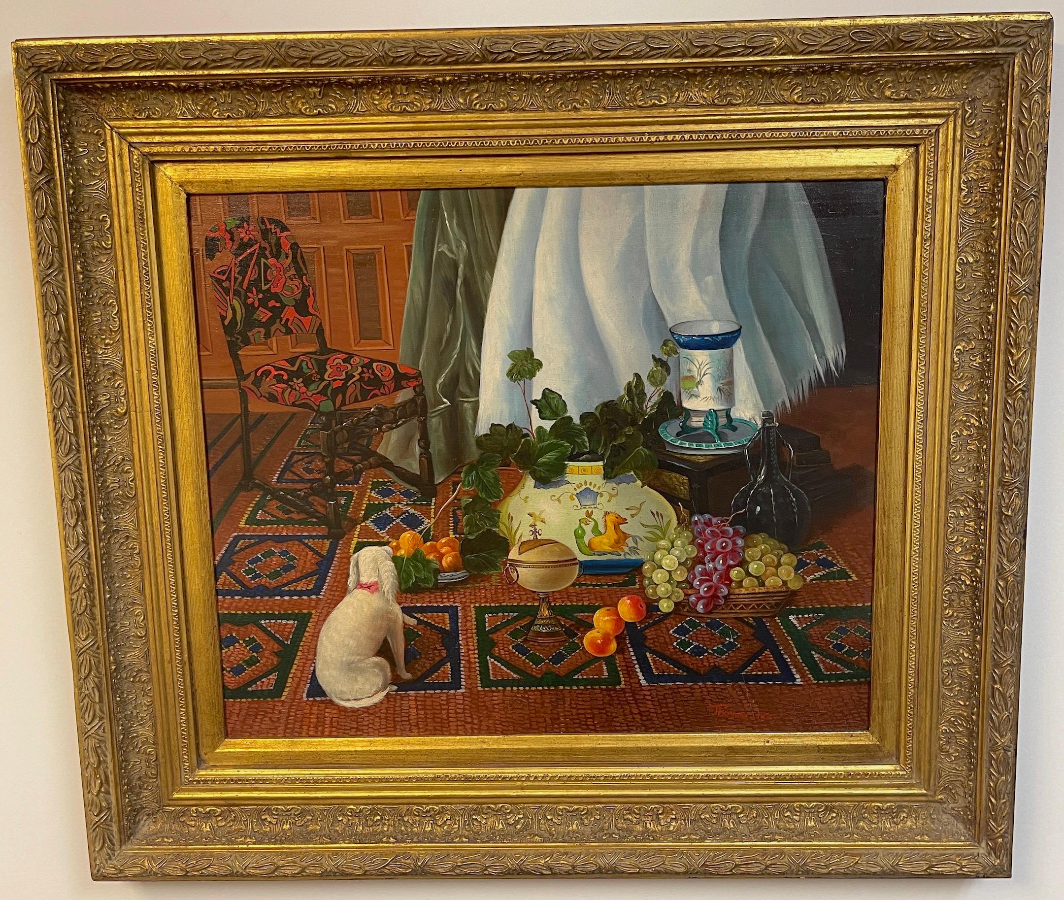 Elizabethan 17th Century Style Interior Still Life, English School For Sale