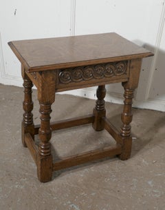 17th Century Style Ipswich Oak Joint or Coffin Stool