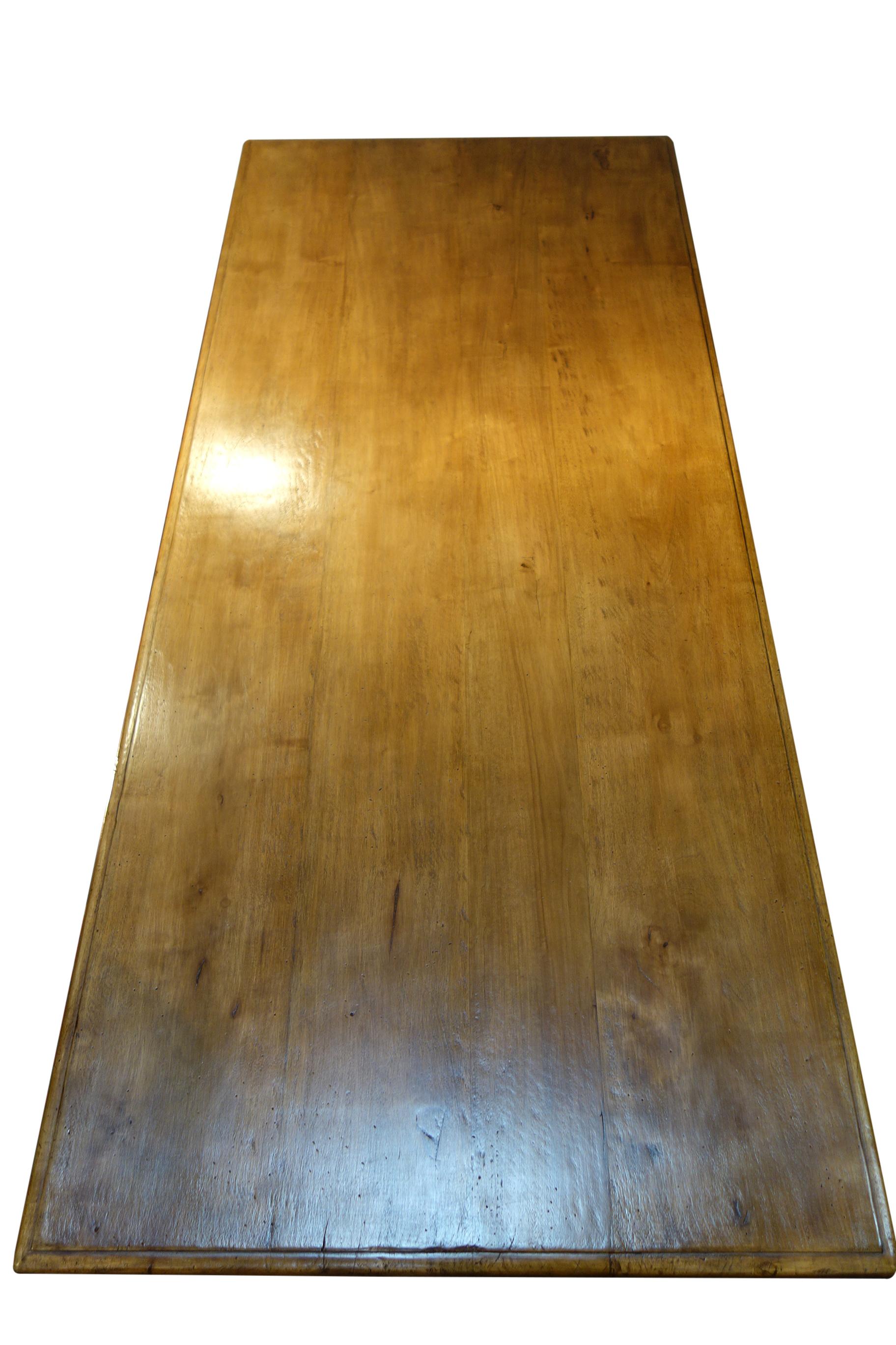 17th C Style Italian Natural Old Walnut Refectory Dining Table with Custom Sizes For Sale 2