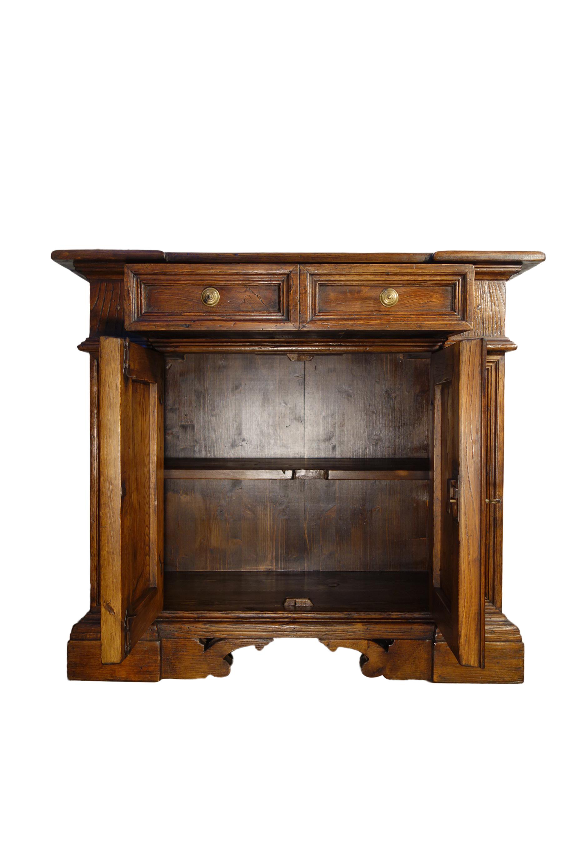 17th C Style Italian Small Commode in Rustic Old Chestnut Size & Finish Options For Sale 6