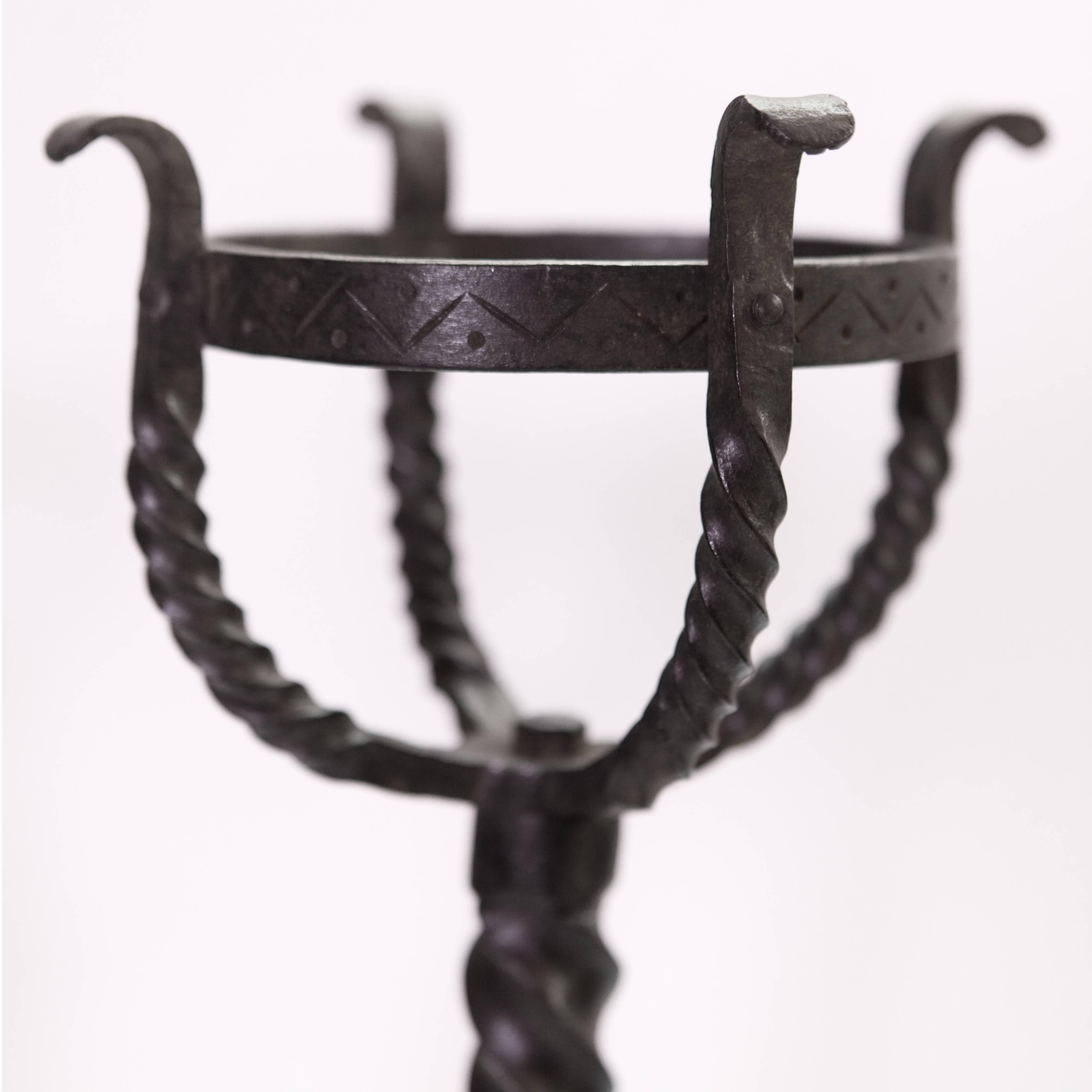 Forged Pair of English Andirons