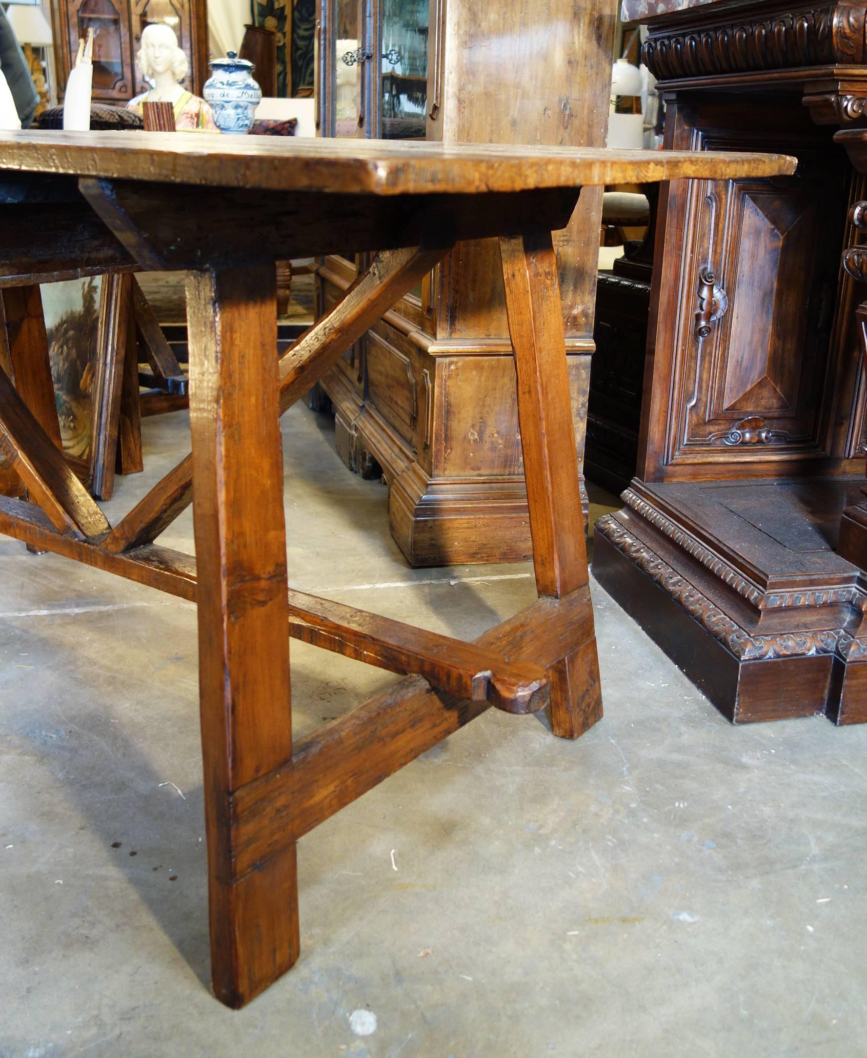17th C Style Italian Rustic Primitive Handcrafted Farmhouse Table with options For Sale 4