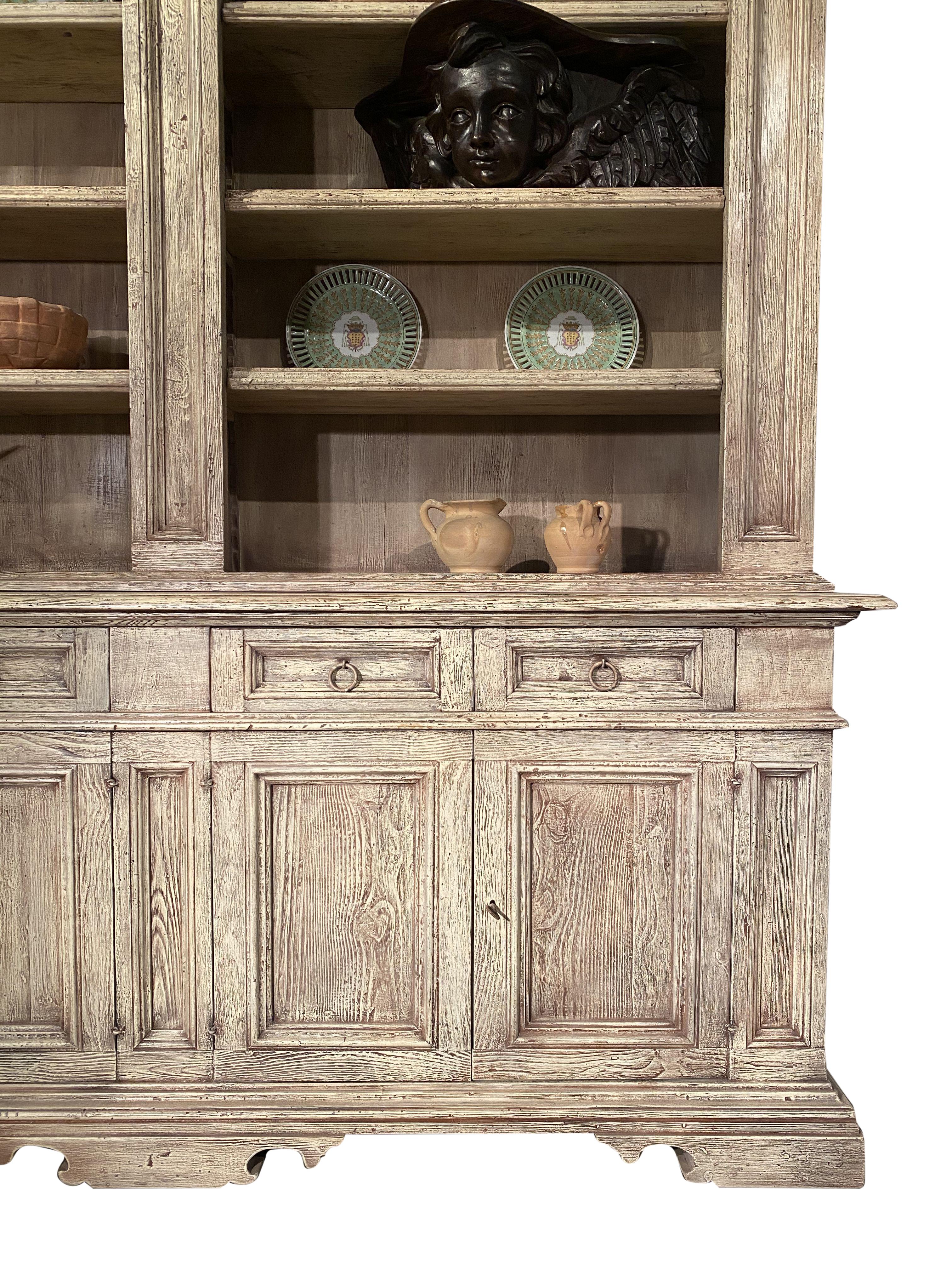 17th C Style Tuscan Italian Fir Library Credenza In-Stock or custom quote For Sale 9