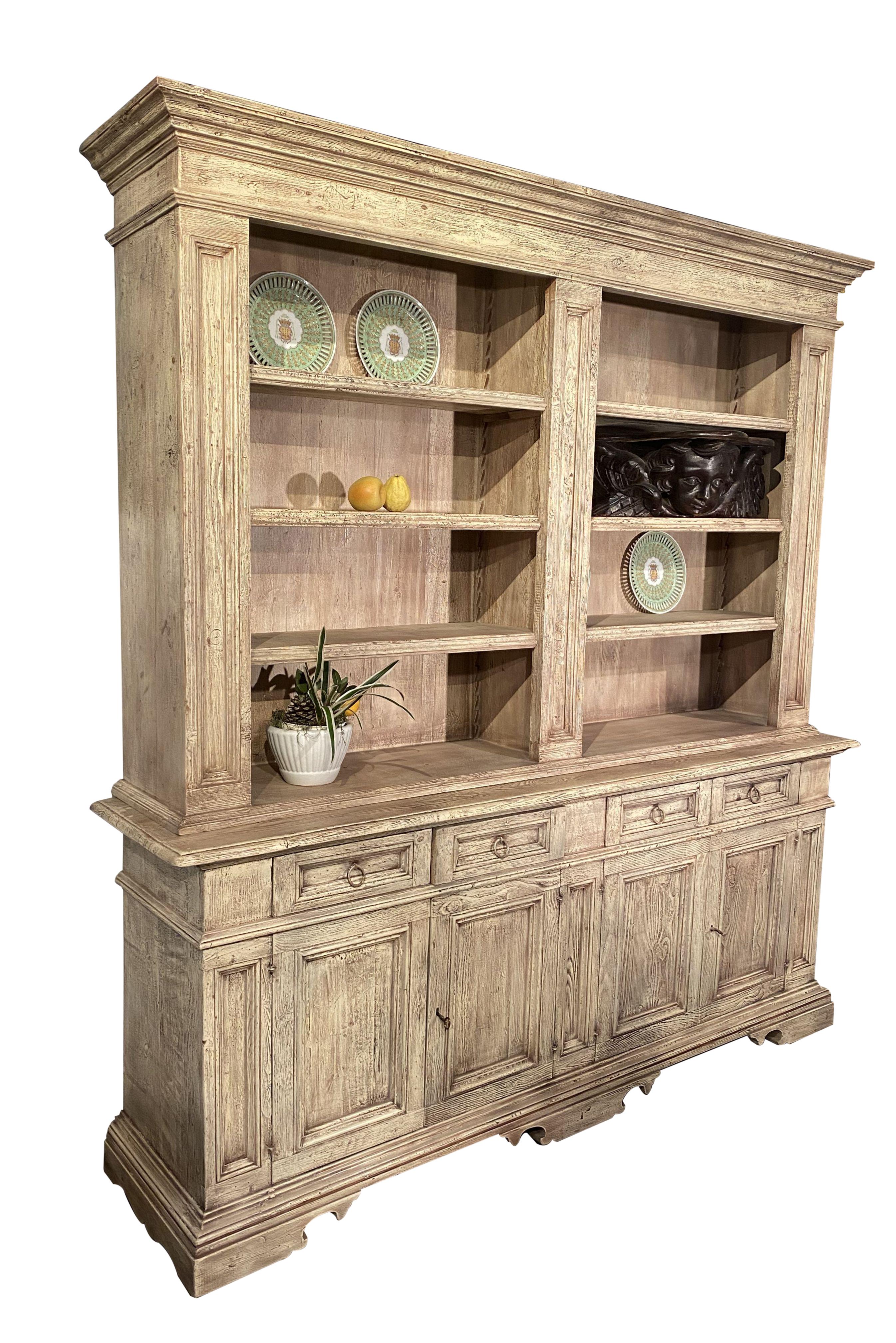 Our new Cortina Library features rustic Old Fir with a unique patinated antique beige finish. Available to order in a variety of wood species and finish colors, and in custom size and configuration by quote - just inquire.

USA In-Stock as