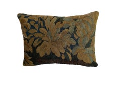 17th Century Style Verdure Floral Tapestry Pillow