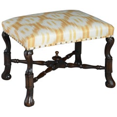 17th Century Style Walnut Stool in the Charles II Manner