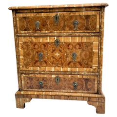 17th Century Style Yew Oyster Chest of Drawers